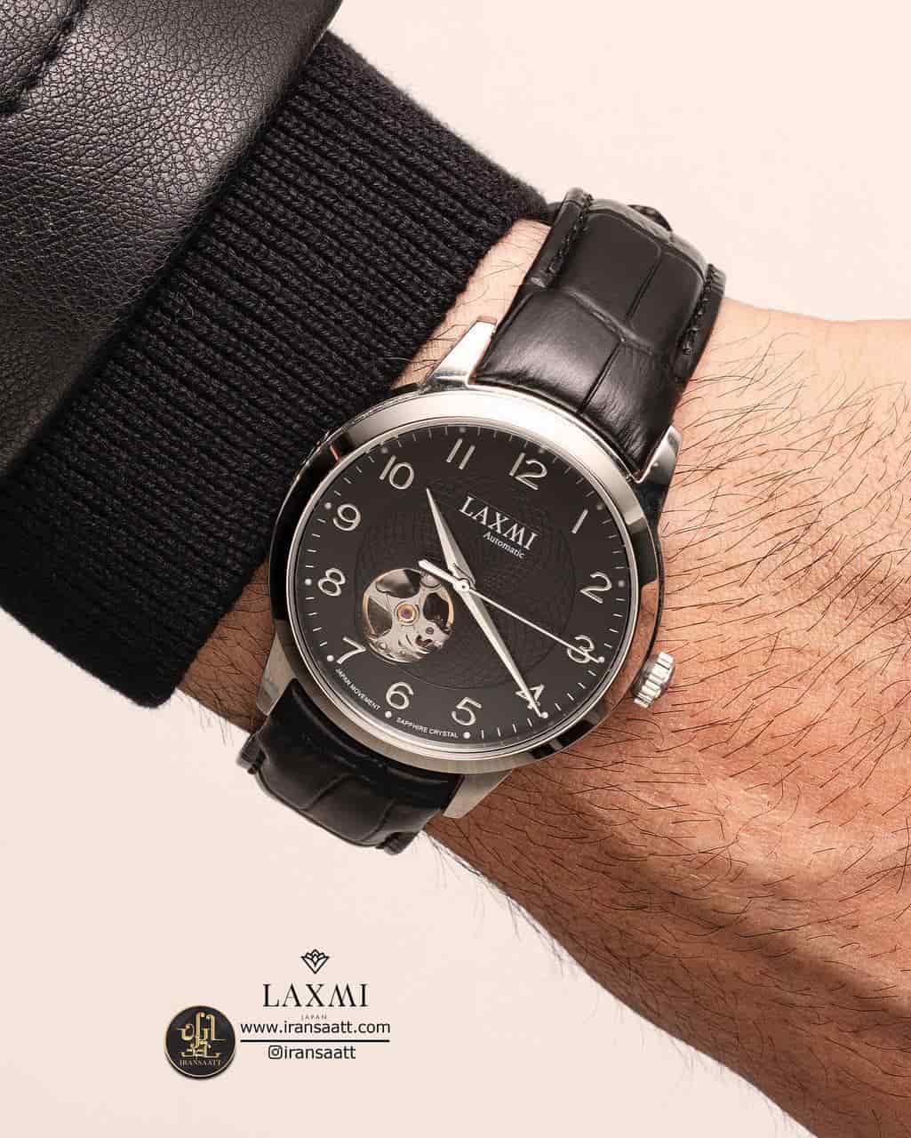 ساعت مچی مردانه چرم اتومات لاکسمی مدل LAXMI 8532-4