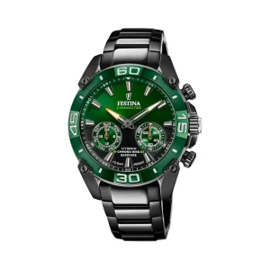 Festina green quartz watch