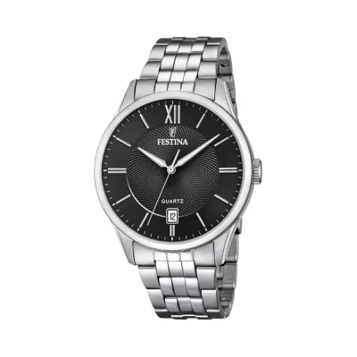 Festina silver black men's watch