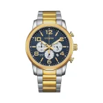 Golden Silver Citizen Chronograph Watch