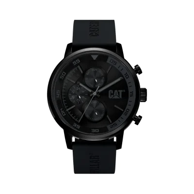 CAT black rubber analog watch