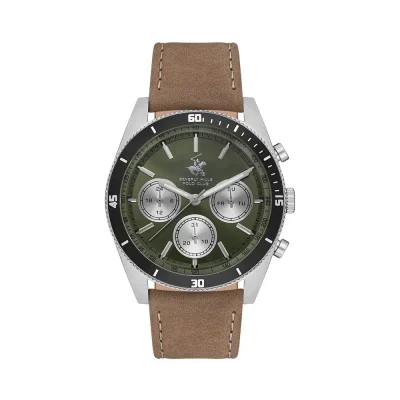 Polo leather men's watch