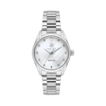 Women's silver polo watch