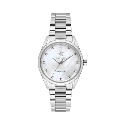 Women's silver polo watch