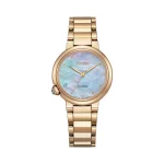 Ecodrive gold shell watch