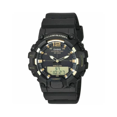 General analog digital black watch