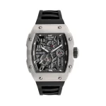 Laxmi black rubber men's watch