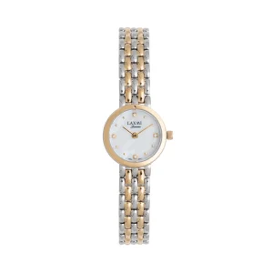 Laxmi silver and gold jeweled watch