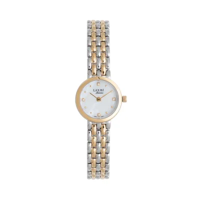 Laxmi silver and gold jeweled watch