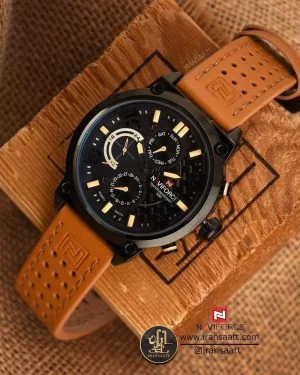 ساعت مچی عقربه ای چرم مردانه نیوی فورس مدل NF9068L