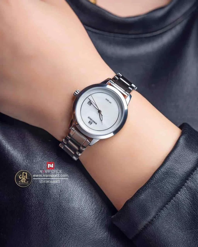 ساعت مچی عقربه ای استیل زنانه نیوی فورس مدل NF5008-S-W